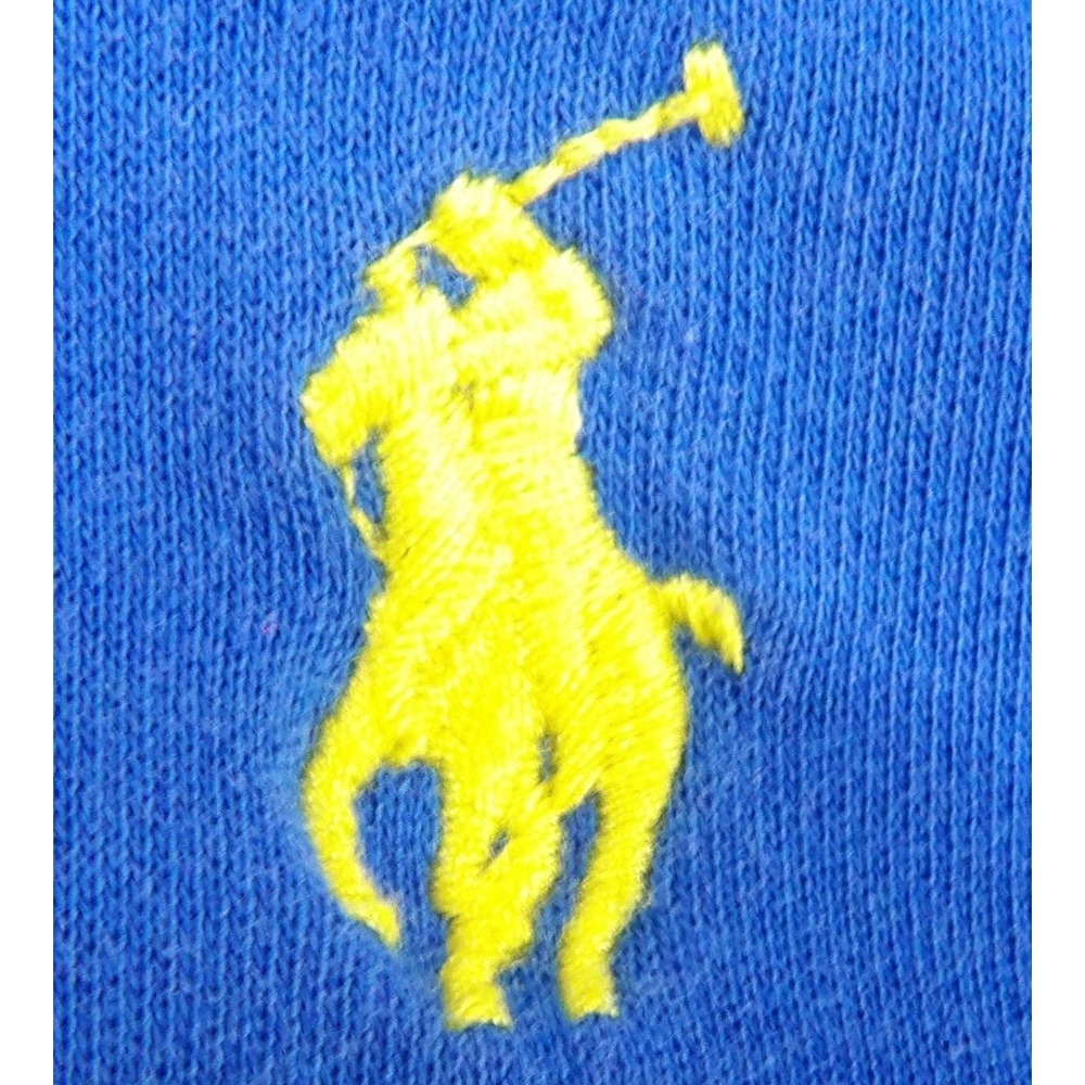 Polo Ralph Lauren Shirt Men XL Blue Yellow Pony Short Sleeve Cotton Knit Casual - Picture 4 of 16